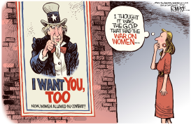 WOMEN IN COMBAT POSTER by Rick McKee