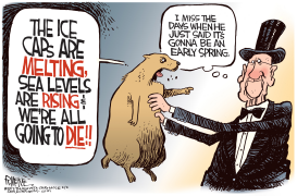 GROUNDHOG GLOBAL WARNING -  by Rick McKee