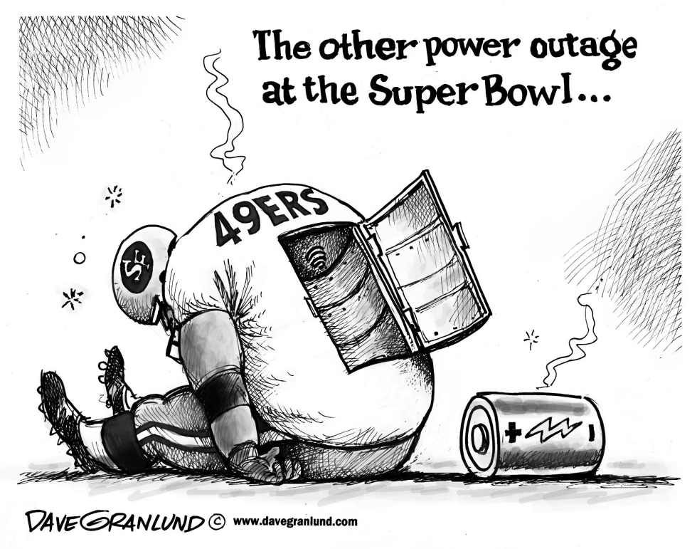  SUPER BOWL POWER OUTAGE by Dave Granlund