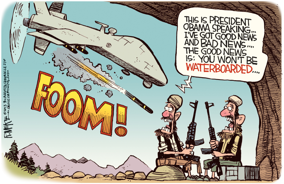  OBAMA DRONE STRIKE by Rick McKee