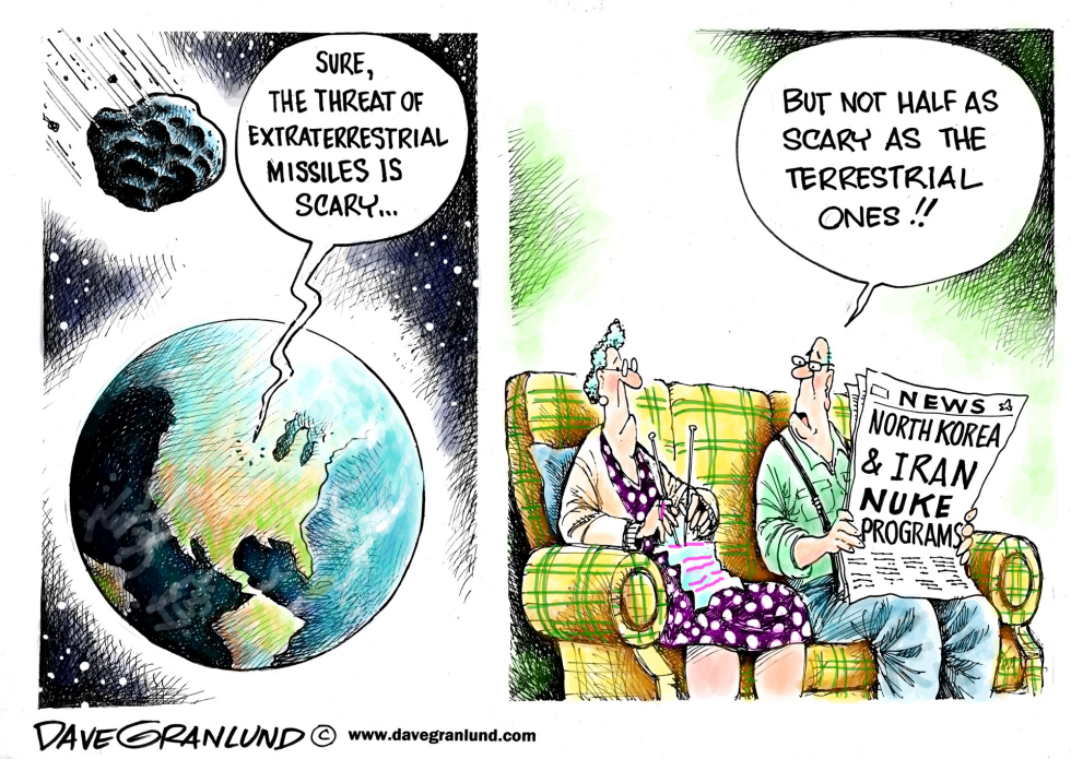  ASTEROIDS AND NUKES by Dave Granlund