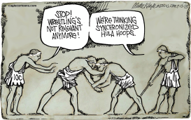 OLYMPIC WRESTLING by Mike Keefe