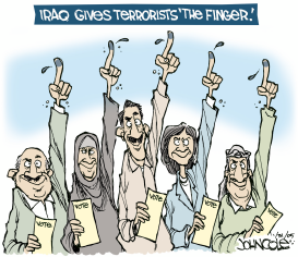 GIVING TERRORISTS THE FINGER by John Cole