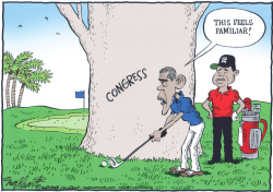 OBAMA AND TIGER WOODS by Bob Englehart