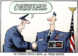 DRONE MEDAL by Nate Beeler