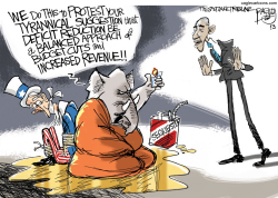 SEQUESTRATION IMMOLATION by Pat Bagley