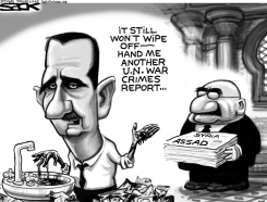 BLOODY ASSAD GRAYSCALE by Steve Sack