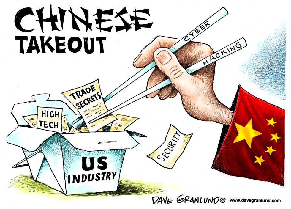  CHINA CYBER-HACKING by Dave Granlund