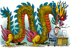 CHINA LOOKING OVER MY SHOULDER by Daryl Cagle