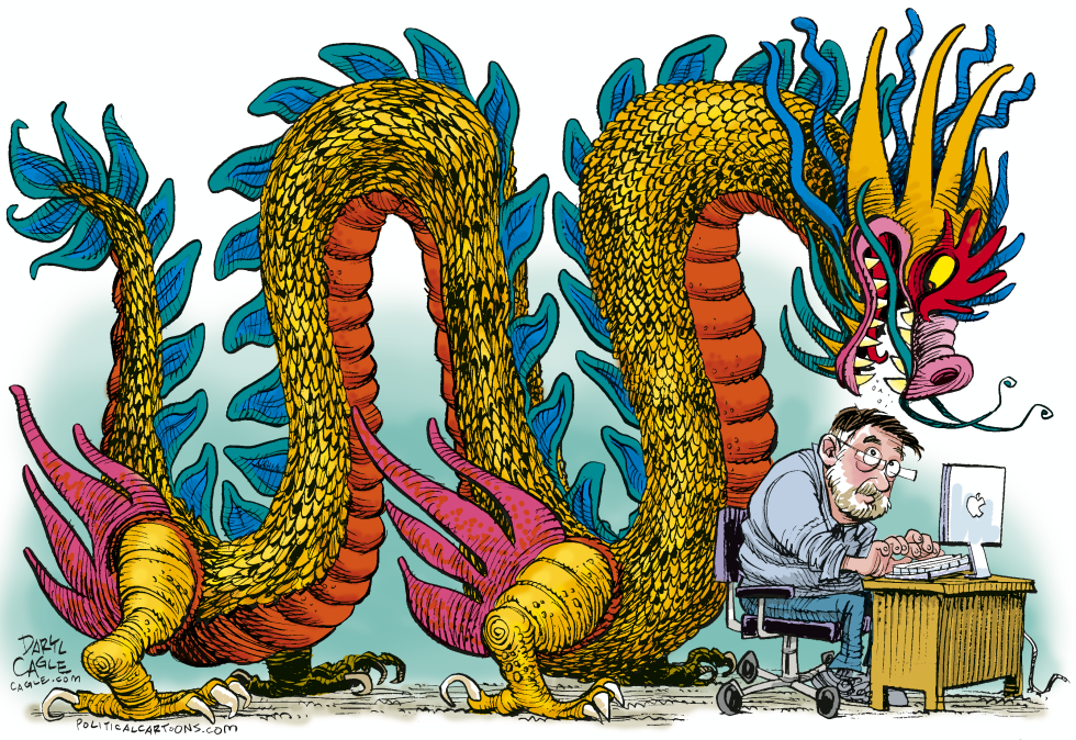  CHINA LOOKING OVER MY SHOULDER by Daryl Cagle