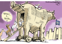 HORSES HAVE A BEEF by Pat Bagley