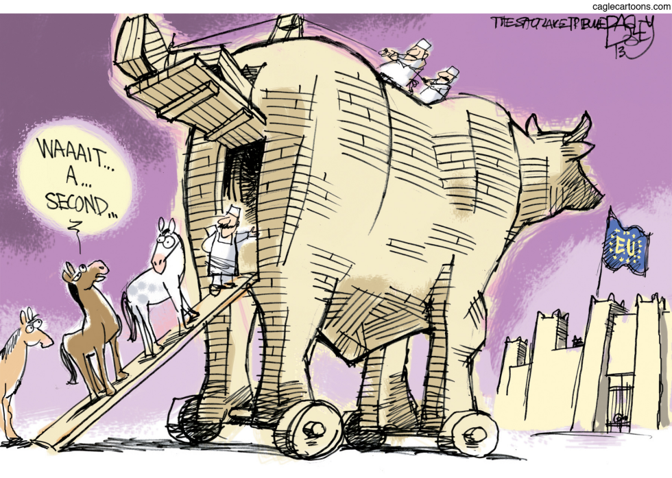  HORSES HAVE A BEEF by Pat Bagley