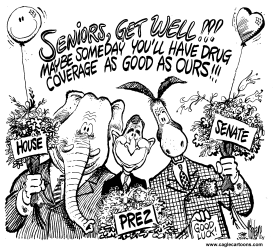 SENIORS DRUG COVERAGE VS POLITICIANS COVERAGE by Mike Lane