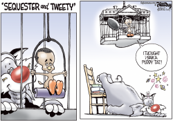 SEQUESTER AND TWEETY  by Bill Day