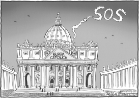 HUMO BLANCO EN EL VATICANO by Bob Englehart