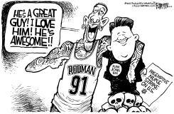 RODMAN AND KIM JONG UN by Rick McKee