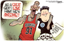 DENNIS RODMAN AND KIM JONG UN by Rick McKee