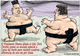 KIM JONG UN VS CHRIS CHRISTIE  by Wolverton