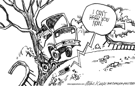 DRIVING AND CELL PHONES by Mike Keefe