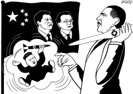 KIM, XI, LI, AND OBAMA by Rainer Hachfeld