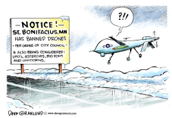 ST BONI MN BANS DRONES by Dave Granlund