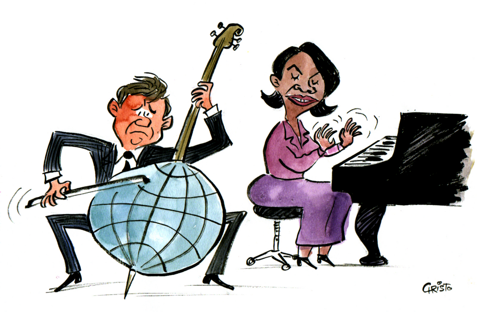  BUSH AND CONDOLEEZZA RICE by Christo Komarnitski