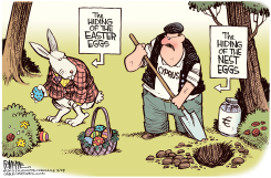 CYPRUS NEST EGGS by Rick McKee