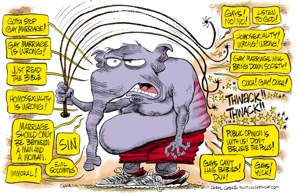  GOP GAY MARRIAGE WHIPPING BOY by Daryl Cagle