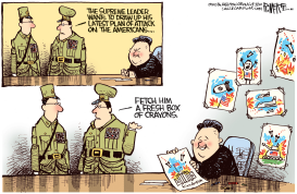 KIM JONG UN CRAYONS by Rick McKee