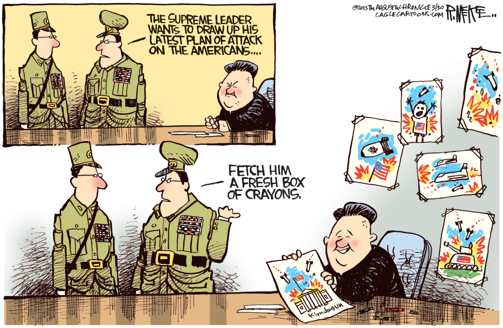  KIM JONG UN CRAYONS by Rick McKee