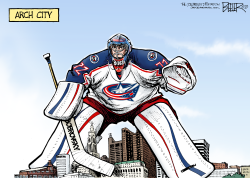 LOCAL OH - BLUE JACKETS GOALIE by Nate Beeler