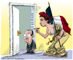 EL PRESIDENTE FRANCES SE ENCOGE  by Daryl Cagle