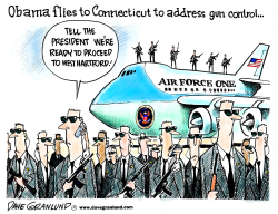 OBAMA CT GUN CONTROL VISIT  by Dave Granlund