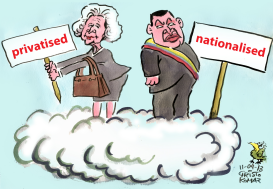 MRS THATCHER AND CHAVEZ IN HEAVEN by Christo Komarnitski