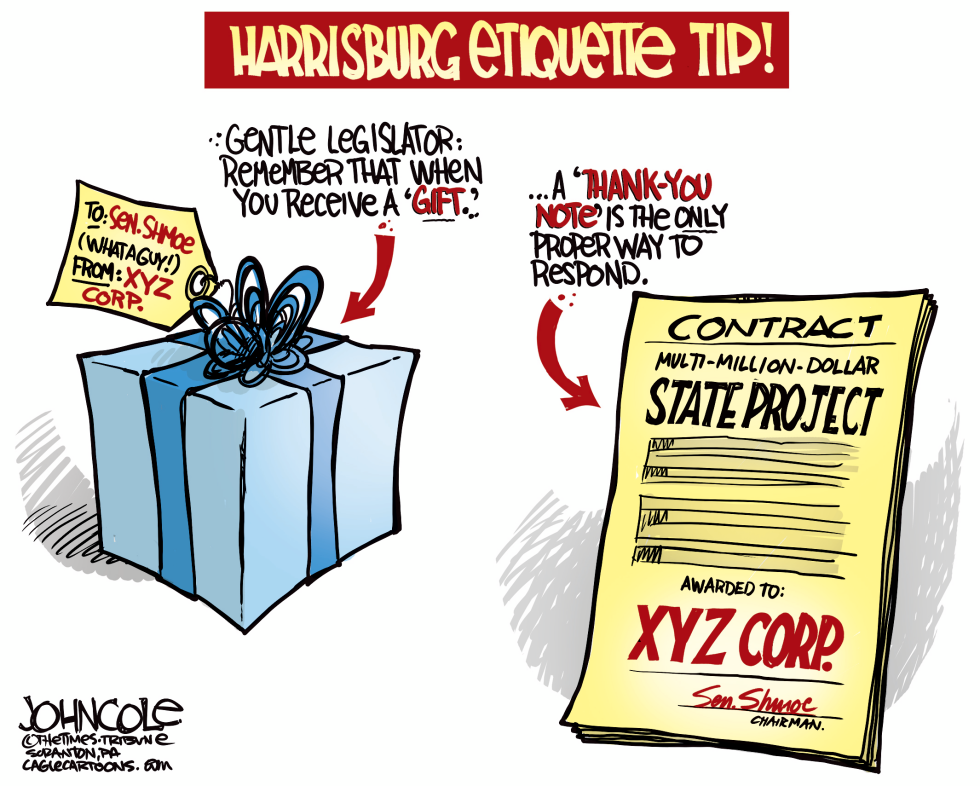  LOCAL PA  LEGISLATURE AND GIFTS by John Cole