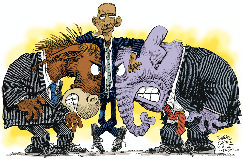  OBAMA IN THE MIDDLE by Daryl Cagle