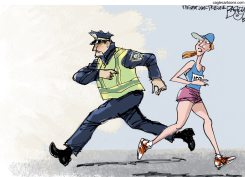 BOSTON MARATHON ATTACK - RUNNERS by Pat Bagley