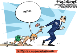 BOSTON MARATHON ATTACK by David Fitzsimmons