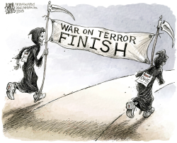 MARATHON TERRORISM by Adam Zyglis