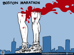 BOSTON MARATHON by Emad Hajjaj