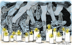 BOSTON MARATHON MEMORIAL by Daryl Cagle