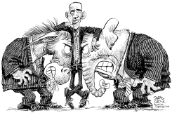 OBAMA EL DE EN MEDIO by Daryl Cagle