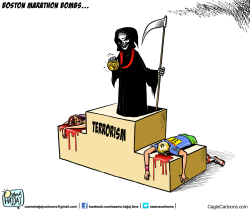 BOSTON MARATHON EXPLOSIONS by Osama Hajjaj