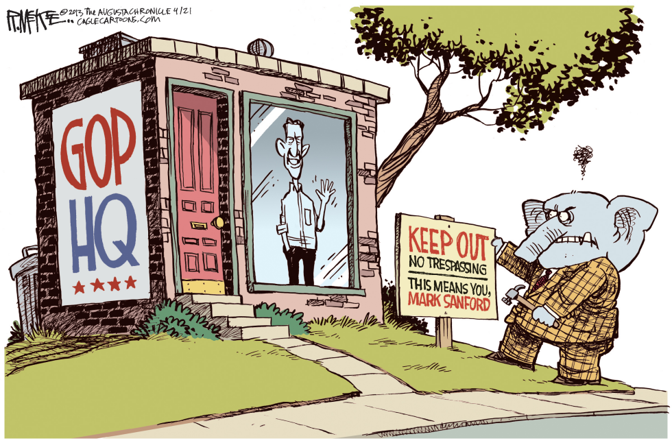  MARK SANFORD TRESPASS by Rick McKee