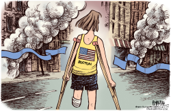 EXPLOSION EN MARATON DE BOSTON  by Rick McKee