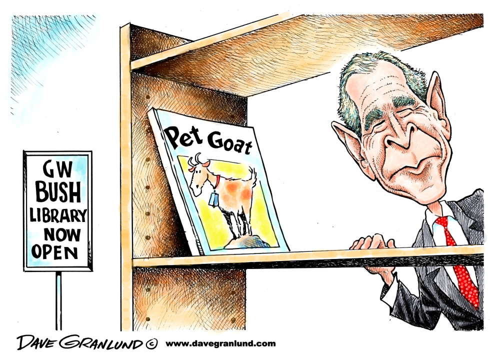  GW BUSH LIBRARY OPENS by Dave Granlund