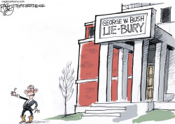 BUSH LIBRARY by Pat Bagley