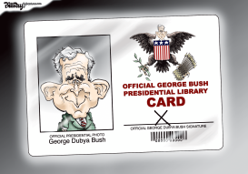 DUBYA'S LIBRARY CARD   by Bill Day