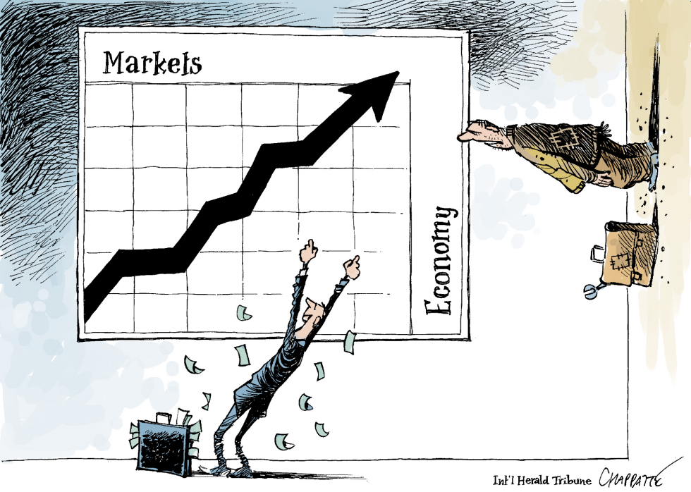  MARKETS RISE TO RECORD HIGHS by Patrick Chappatte