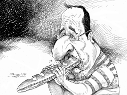 FRANCOIS HOLLANDE- HARD  BREAD by Petar Pismestrovic